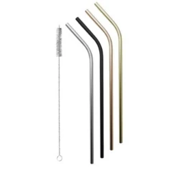 Avanti Stainless Stainless Steel Straws With Cleaning Brush Set