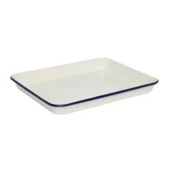 Enamel Blue Rim Baking Tray