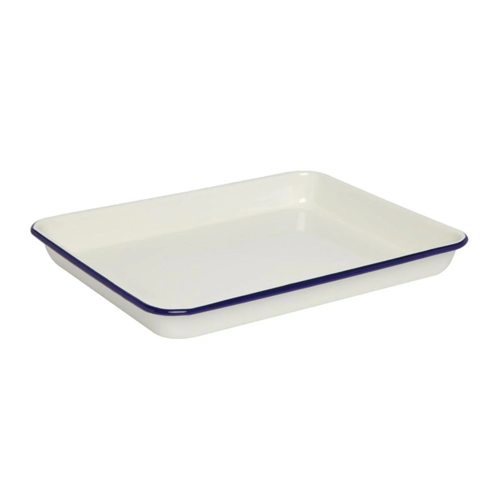 Enamel Blue Rim Baking Tray 1 Enamel Blue Rim Baking Tray