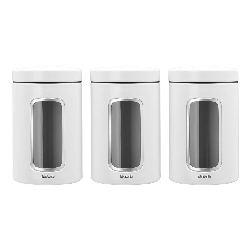 Brabantia 3pc Window Canister Set - 1.4L 1 Brabantia 3pc Window Canister Set - 1.4L