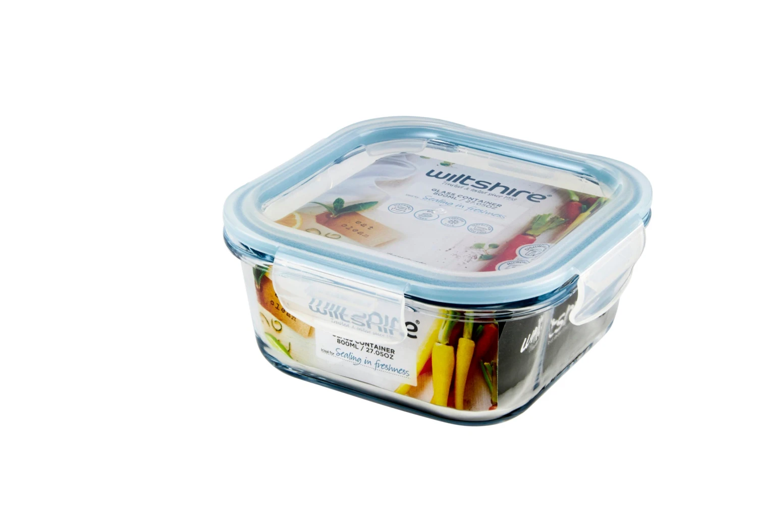 Square Glass Container Clear 800ml 1 Square Glass Container Clear 800ml