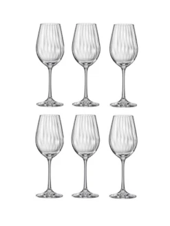 Crystal Set Of 6 Waterfall Wine Glass