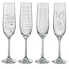 Crystal Elements Flute Glasses Set Of 6 190ml