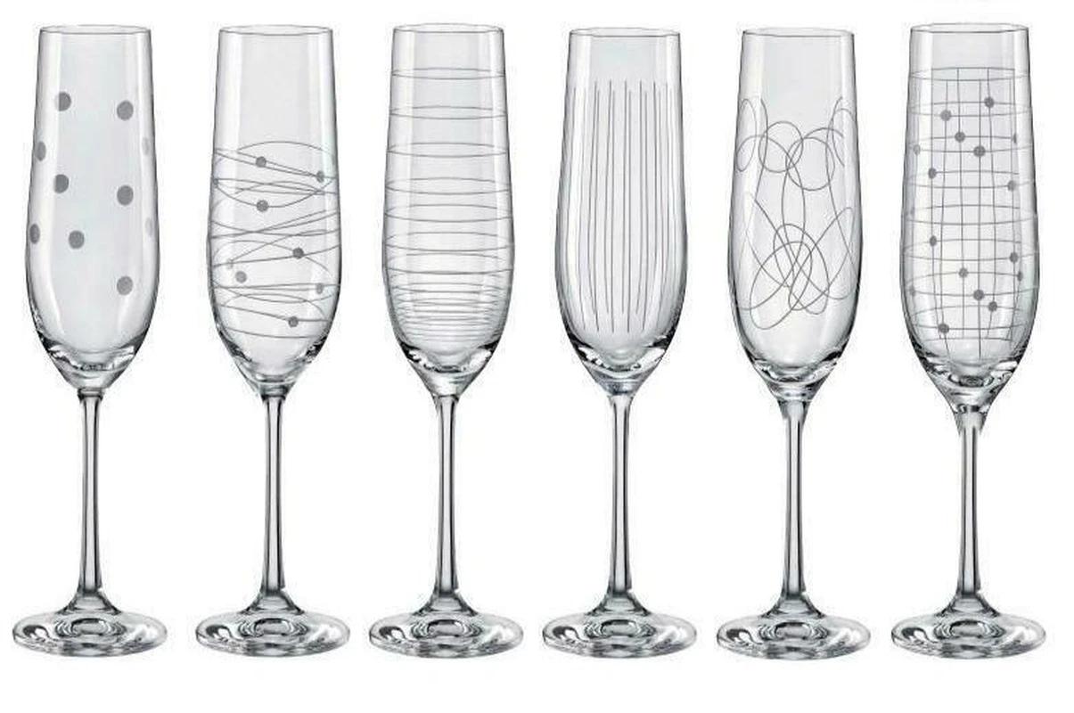 Crystal Elements Flute Glasses Set Of 6 190ml 1 Crystal Elements Flute Glasses Set Of 6 190ml
