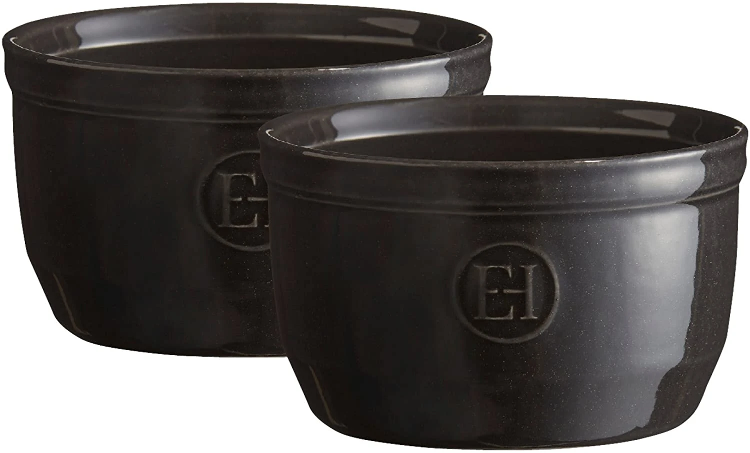 Emile Henry Ramekin Dish No10 Set Of 2 Charcoal 1 Emile Henry Ramekin Dish No10 Set Of 2 Charcoal
