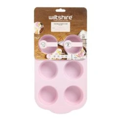 Silicone Muffin Pan 6 Cup Pink -KitchenMaster 9310346402453.PT02