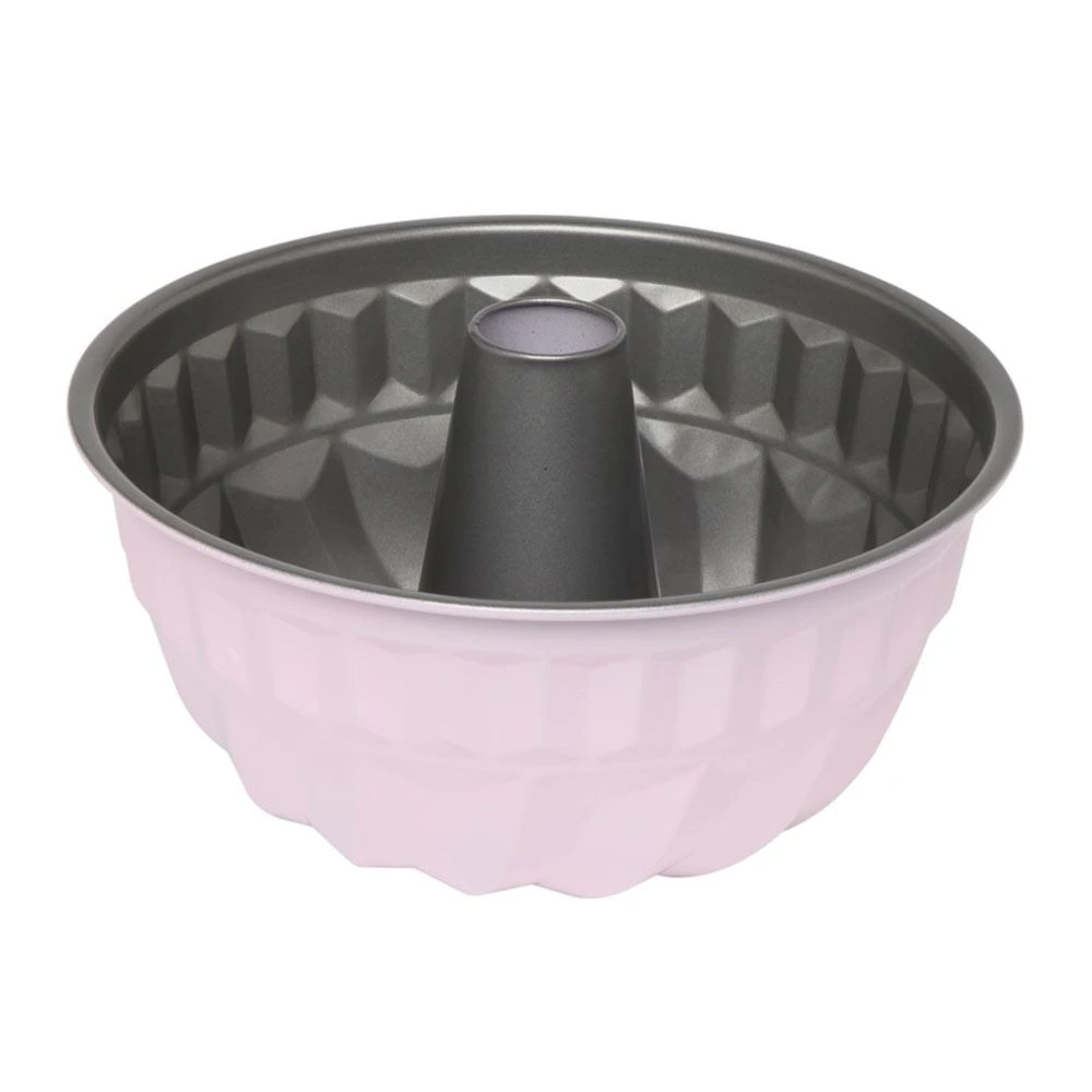 Two Tone Bundt Pan Silver/Pastel Pink 21x9cm 1 Two Tone Bundt Pan Silver/Pastel Pink 21x9cm