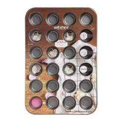 Two Tone Mini Muffin Pan 24 Cup Pastel Pink 5x2cm 5 Two Tone Mini Muffin Pan 24 Cup Pastel Pink 5x2cm -KitchenMaster 9310346404365.PT03