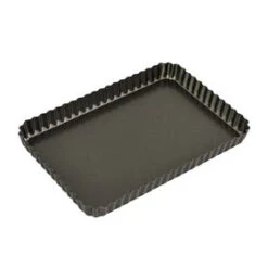 Non Stick Loose Base Fluted Rectangular Quiche Pan -KitchenMaster Bakemaster Non Stick Loose Base Fluted Rectangular Quiche Pan 31x21x3 5cm 1 2000px