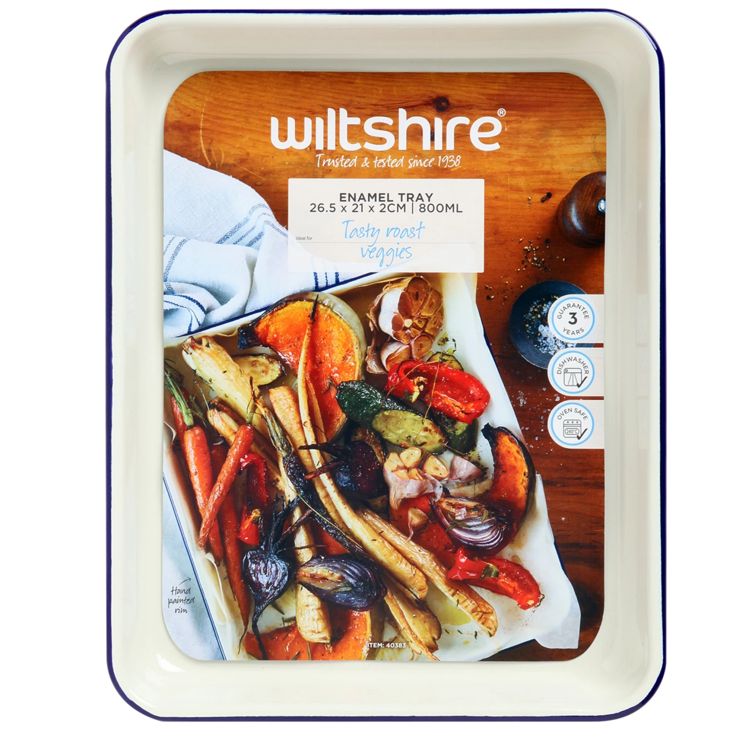 Enamel Blue Rim Baking Tray 2 Enamel Blue Rim Baking Tray - Image 2