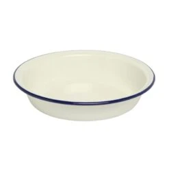 Enamel Round Pie Dish - 19.5cm Blue