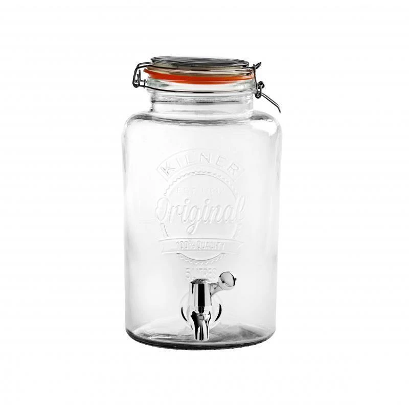 Kilner Round Storage Jar Dispensing Tap Glass - 5L 1 Kilner Round Storage Jar Dispensing Tap Glass - 5L