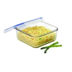 Square Tempered Glass Food Container 2600ml
