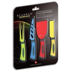 Scanpan Spectrum 4pc Cheese Knife Set Coloured/Grey