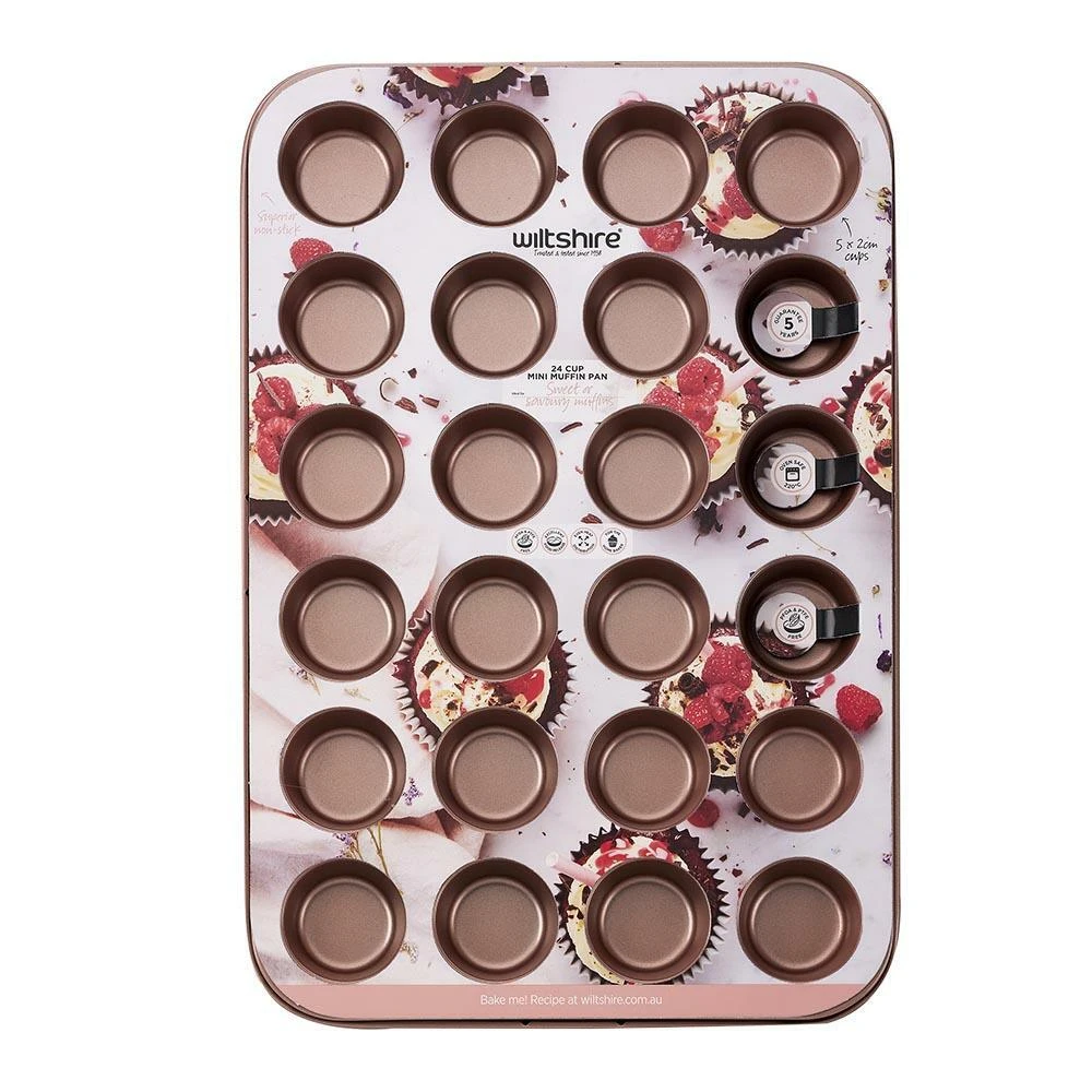 Rose Gold 24 Cup Mini Muffin Pan 1 Rose Gold 24 Cup Mini Muffin Pan