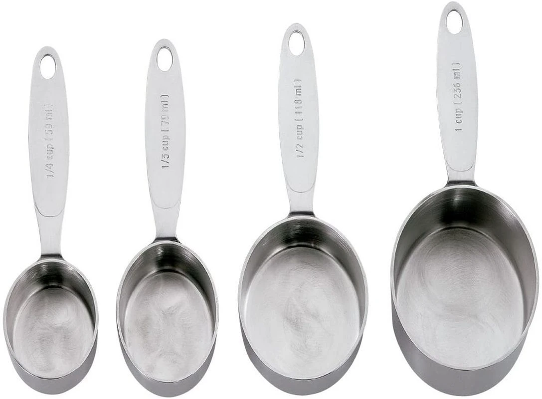 Cuisipro 4 Piece Measuring Cups Stainless Steel 3 Cuisipro 4 Piece Measuring Cups Stainless Steel - Image 3