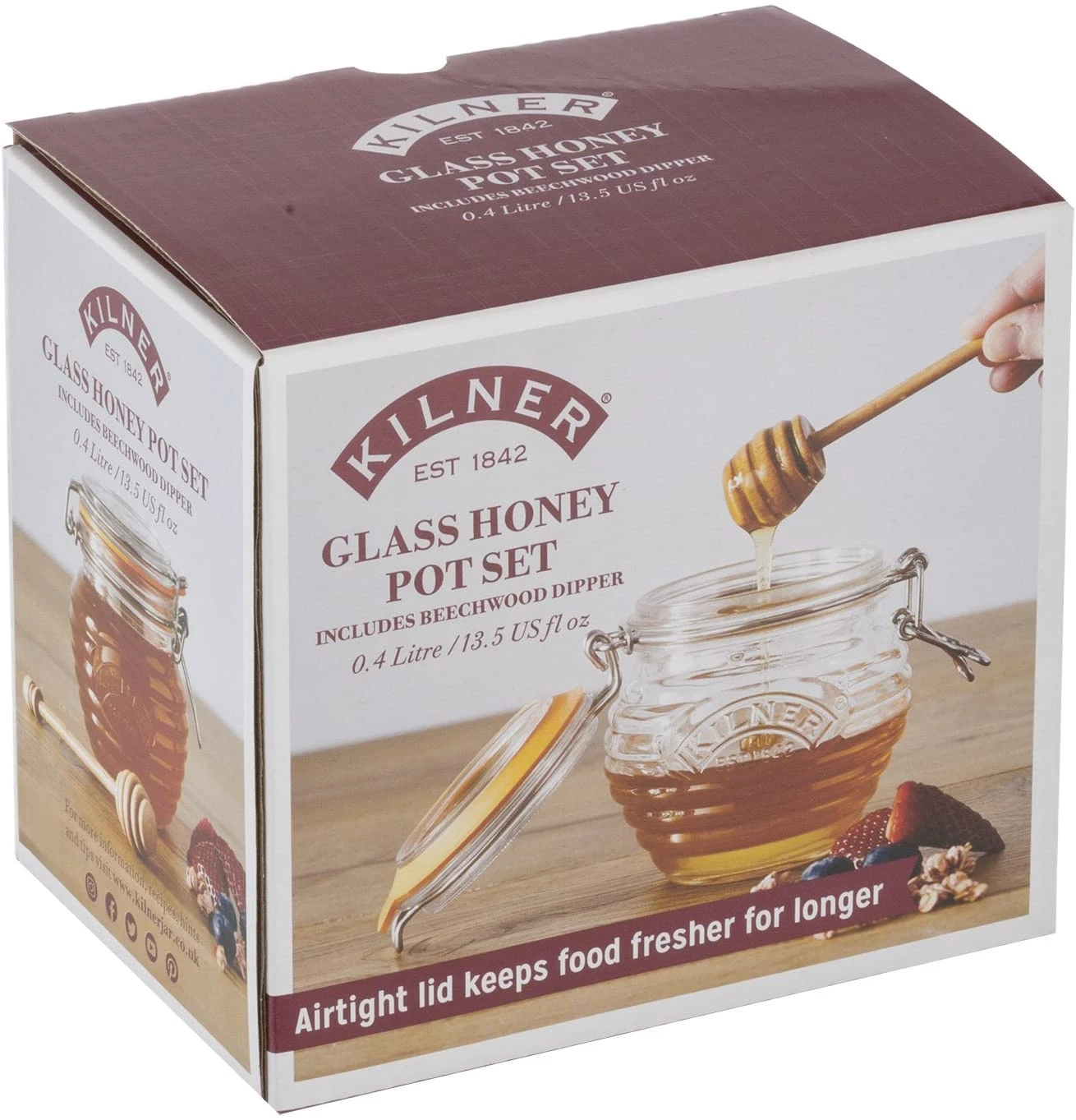 Kilner Honey Pot And Spoon - 400ml 3 Kilner Honey Pot And Spoon - 400ml - Image 3