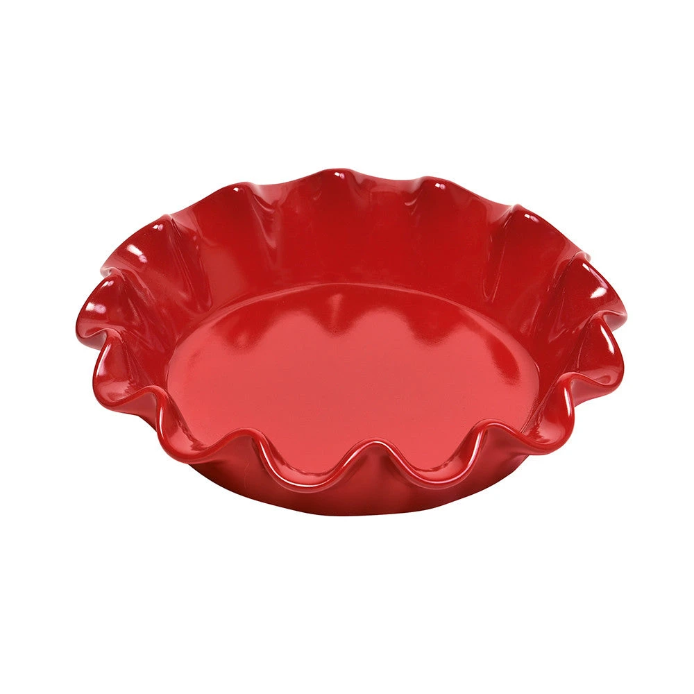 Emile Henry Ruffled Heart Ceramic Cake Dish Clay 3 Emile Henry Ruffled Heart Ceramic Cake Dish Clay - Image 3